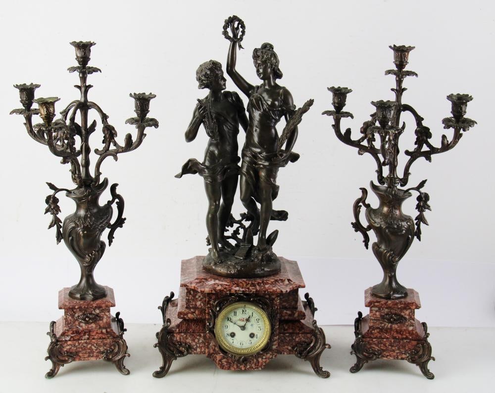 French Greek Classical Theme Garniture Set (1 of 12)