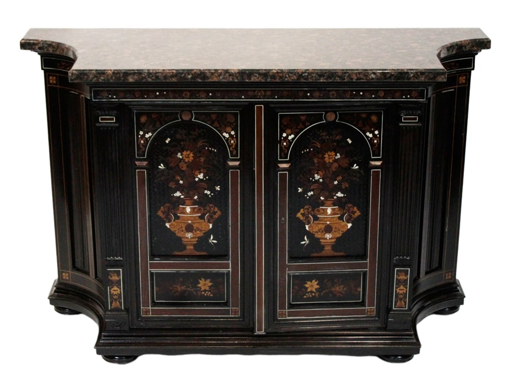 American Renaissance Revival Inlaid Ebony Cabinet (1 of 1)