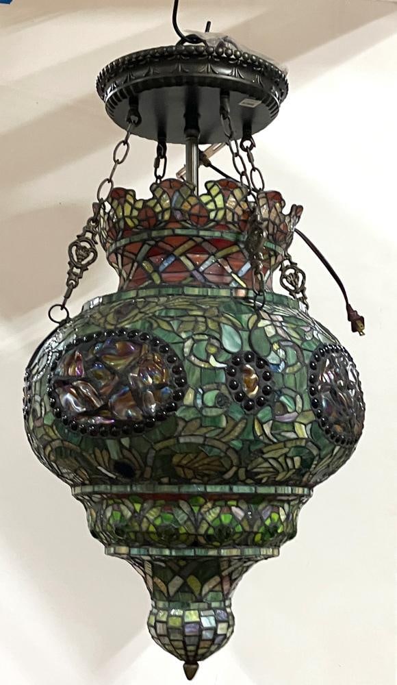 Vintage Large Tiffany-style Pendant Light (1 of 5)