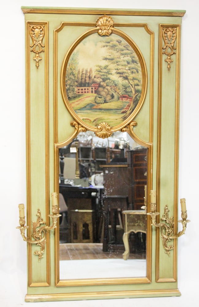 Trumeau-style Large Mirror with Attached Sconces (1 of 1)
