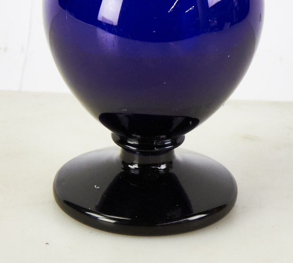 19thC Free-Blown Cobalt Pitcher - 3