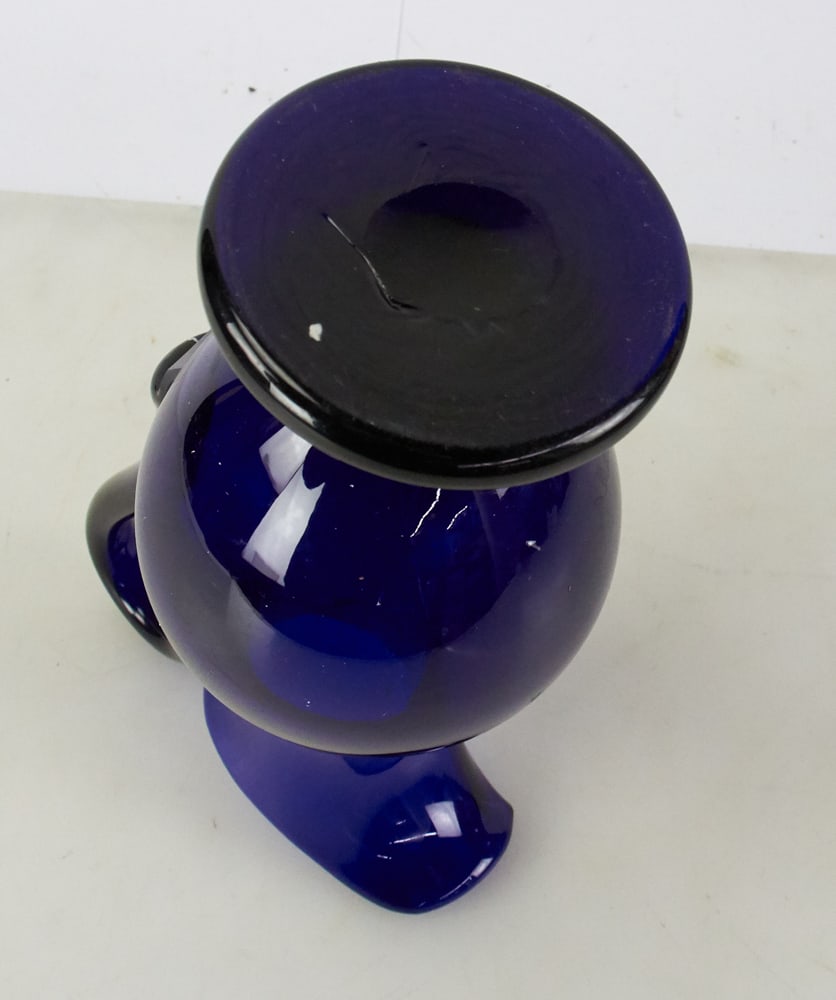 19thC Free-Blown Cobalt Pitcher - 6