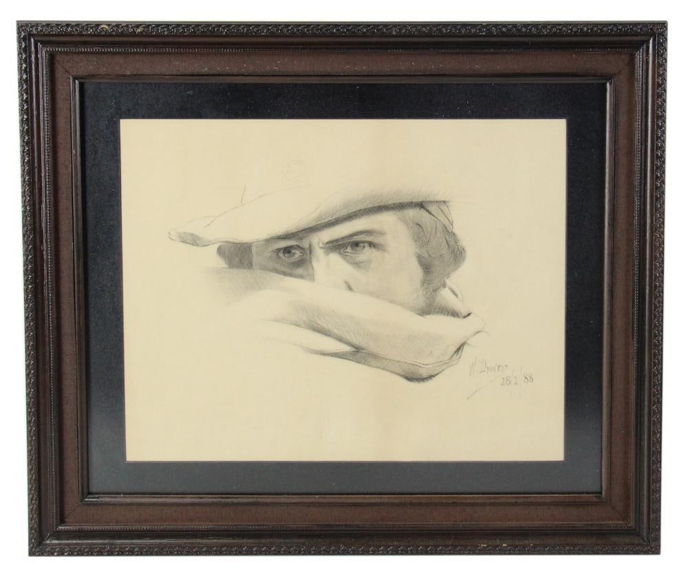 Original Pencil Drawing of Oscar Wilde, Dated 1888 (1 of 5)