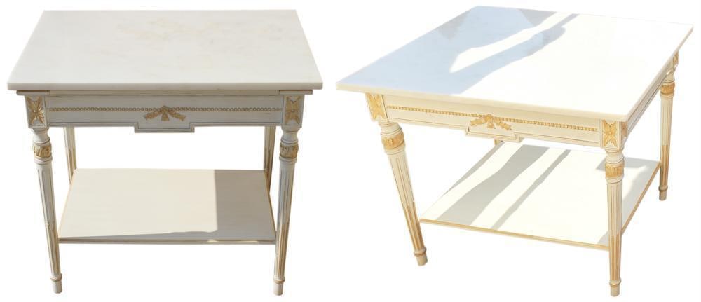 Pair of French Louis XVI Style Marble-top Tables (1 of 12)