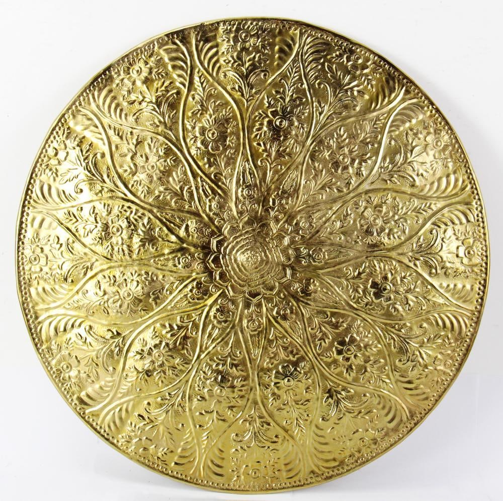 Round Brass Repousse Disk (1 of 7)