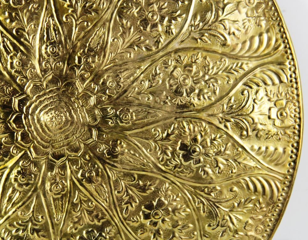 Round Brass Repousse Disk - 3