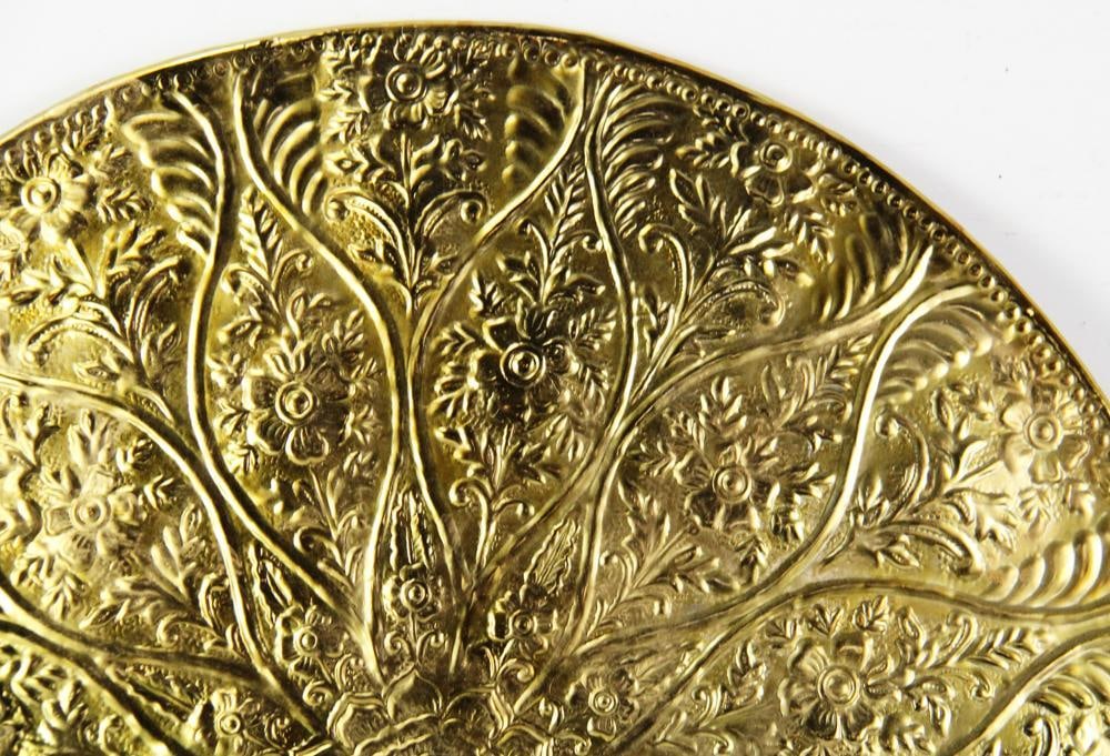 Round Brass Repousse Disk - 4