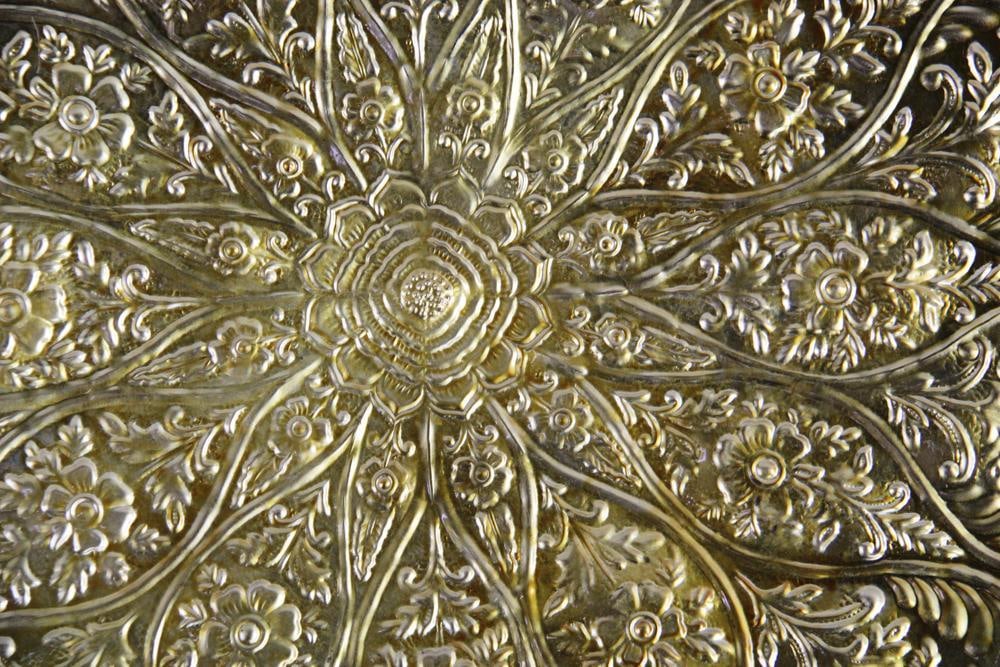 Round Brass Repousse Disk - 7