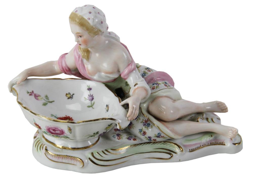 20thC Dresden Porcelain Female Holding Basket (1 of 5)