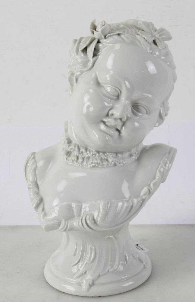 19thC Blanc-de-Chine Bust of Smiling Child (1 of 7)