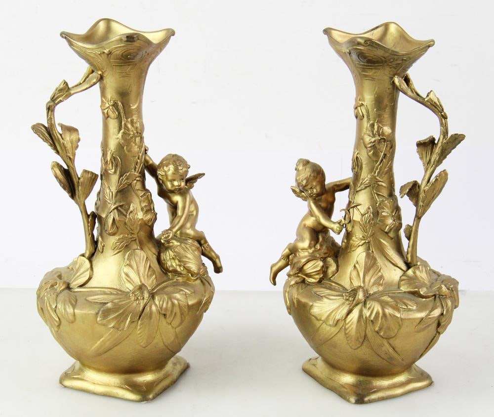 Pair of Late 19thC Art Nouveau Vases (1 of 7)
