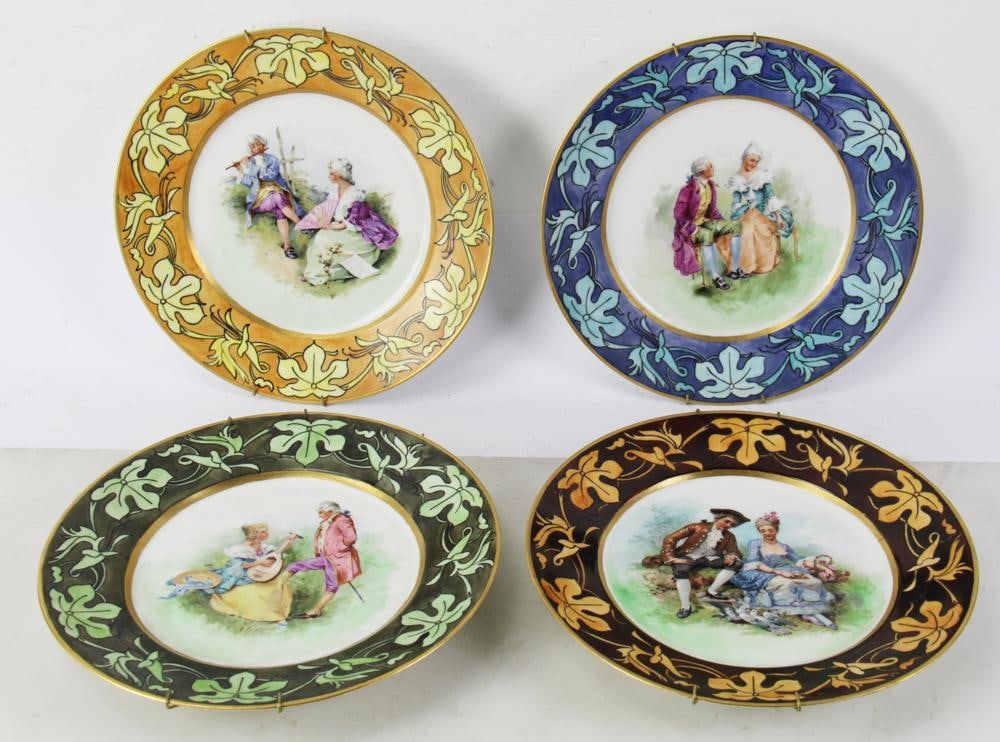 Set of 19thC French Limoges "4 Seasons" Plates (1 of 7)
