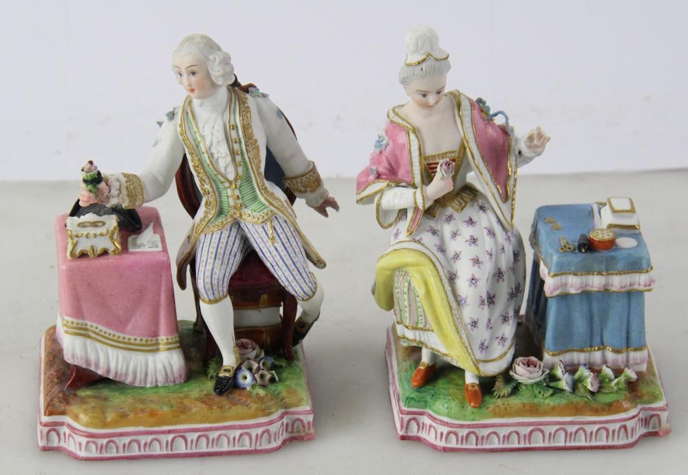 Pair of C1830 French Porcelain Figures (1 of 7)