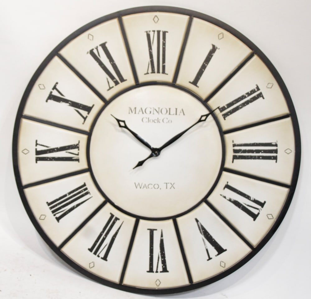 Modern Huge Metal Wall Clock, "Magnolia" (1 of 1)