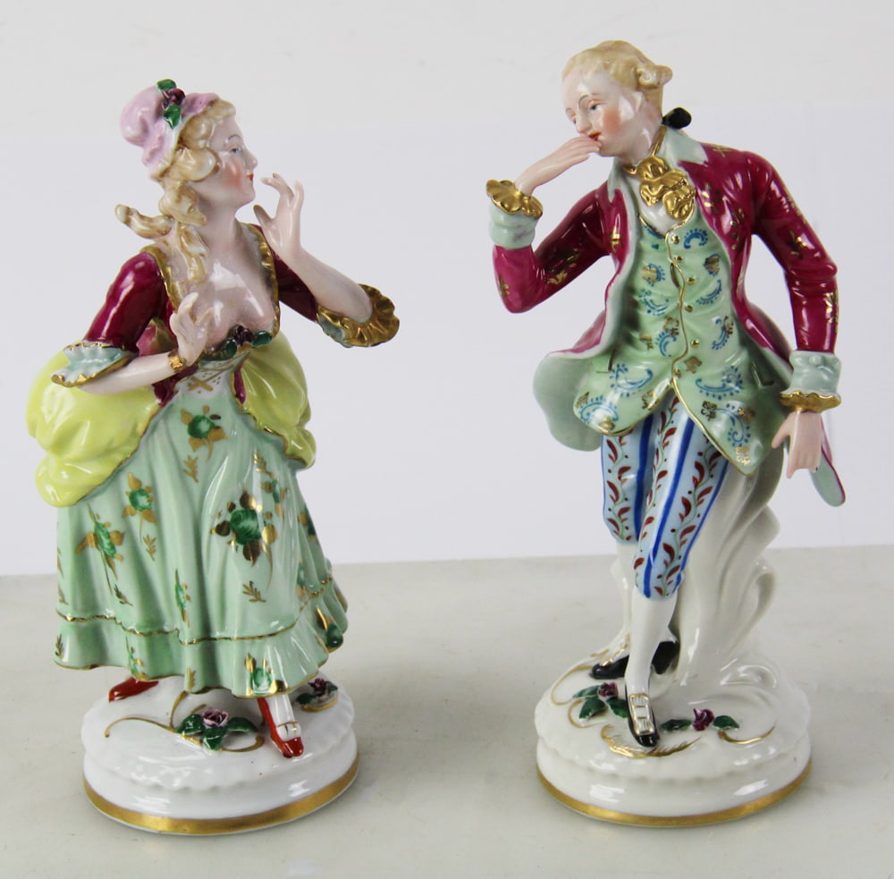 Pair of 19thC Painted Porcelain Figures (1 of 5)