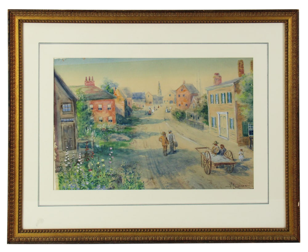 H. Lewis Gleason, Village Scene, Watercolor (1 of 6)