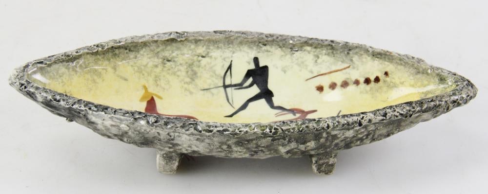 Mid-20thC Ceramic Bowl with Prehistoric Theme (1 of 6)