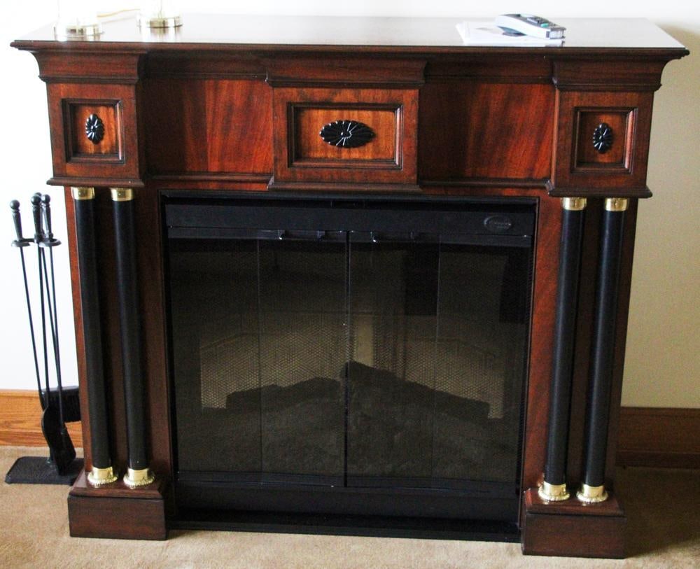 Fine Mahogany Fireplace with Firebox and Tools (1 of 12)