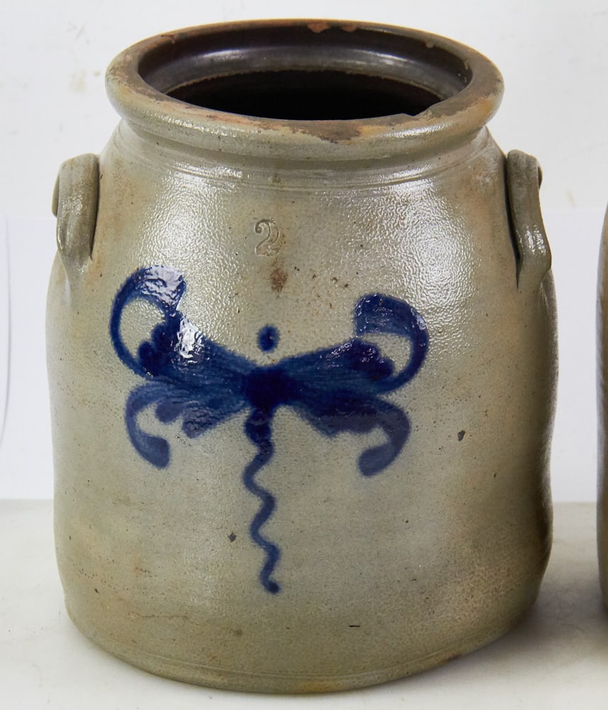 Two Salt-Glazed Stoneware Handled Crocks - 2