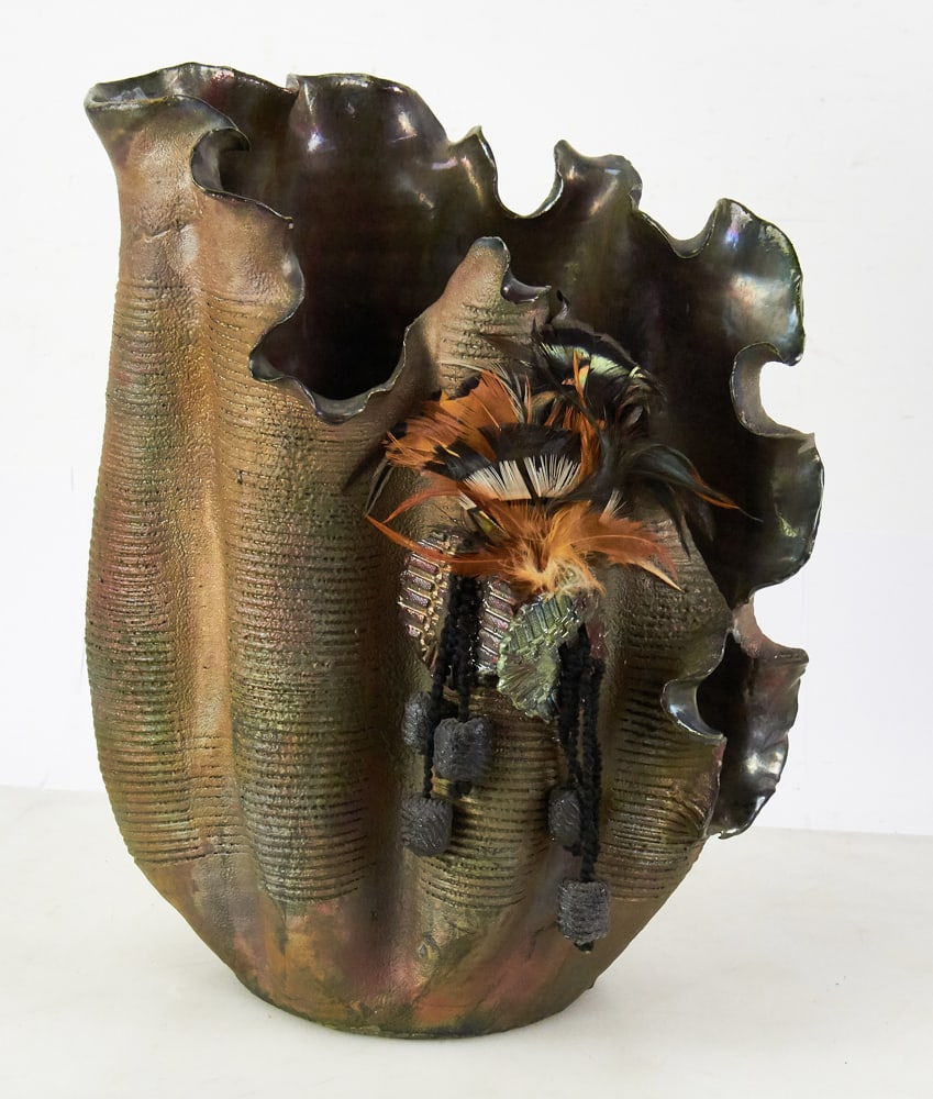 Sculptural Art Pottery Vessel, Signed Fleming (1 of 5)
