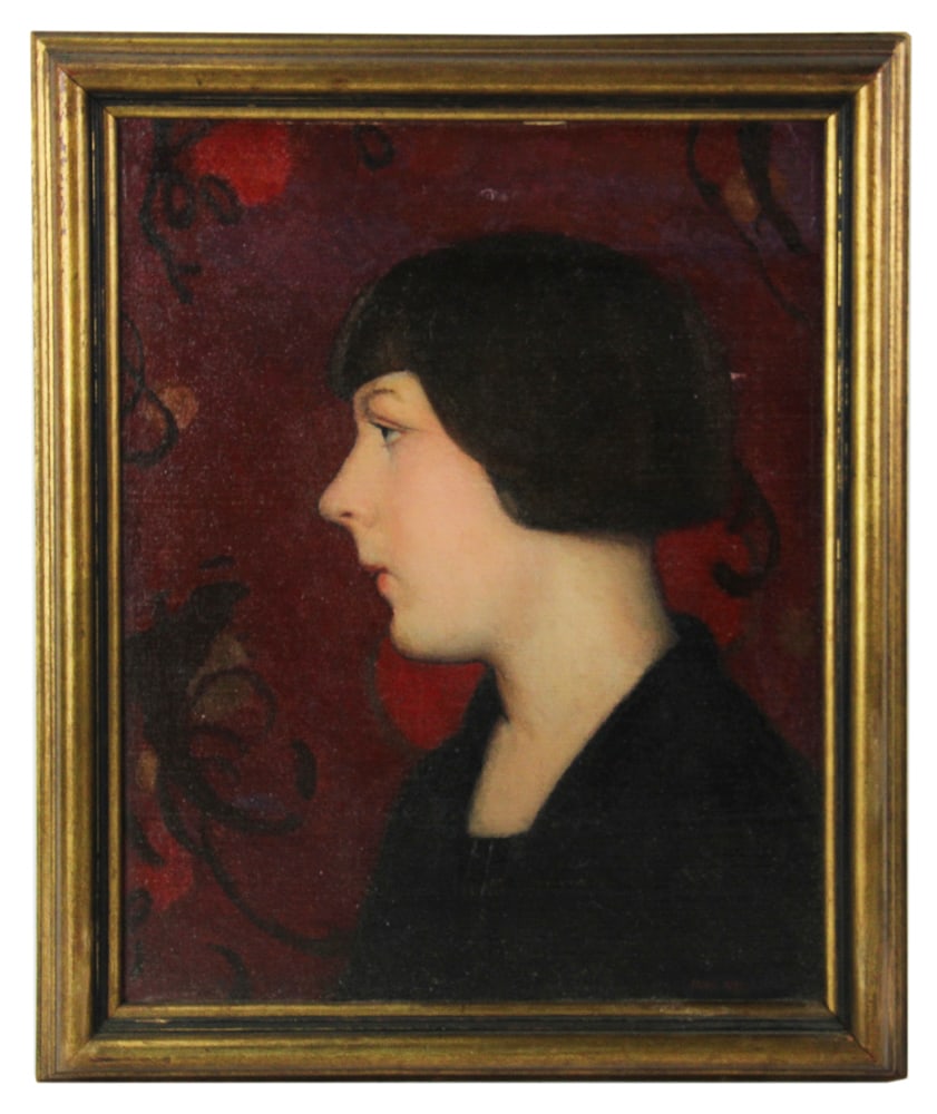 Frank Myers, Portrait of Woman, Oil on Canvas (1 of 5)