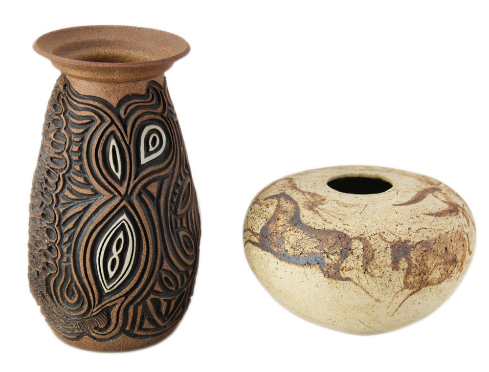 Studio Art Pottery Vessel, and Bulbous Vessel (1 of 7)