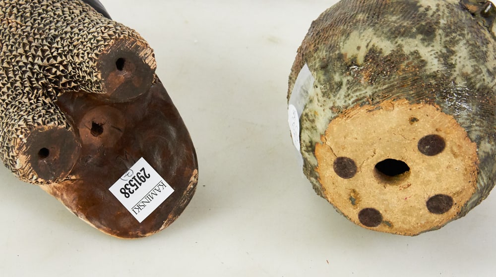 Two Studio Art Pottery Figural Owls - 5