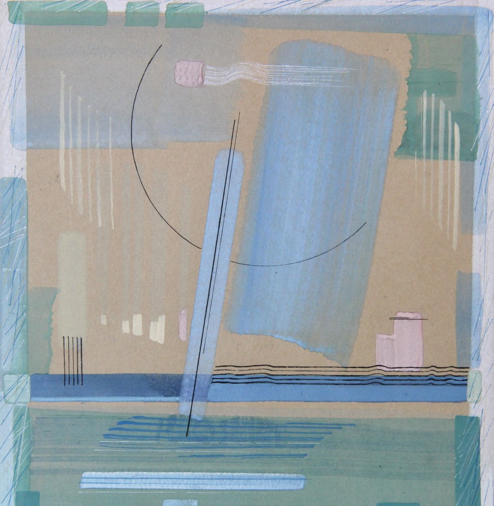 Abstract, Tempera, Signed and Dated 1992 - 3