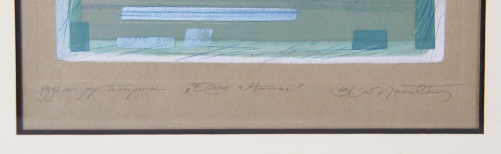 Abstract, Tempera, Signed and Dated 1992 - 4