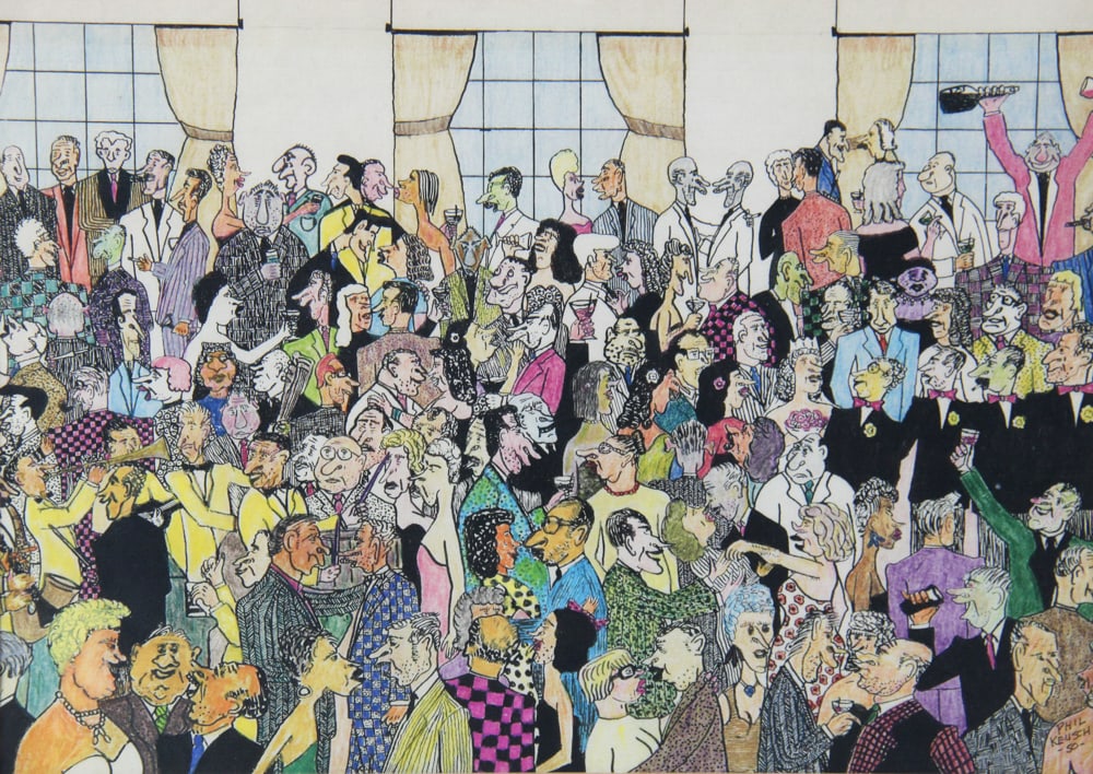 Phil Keusch, Party Crowd, Offset Lithograph - 2