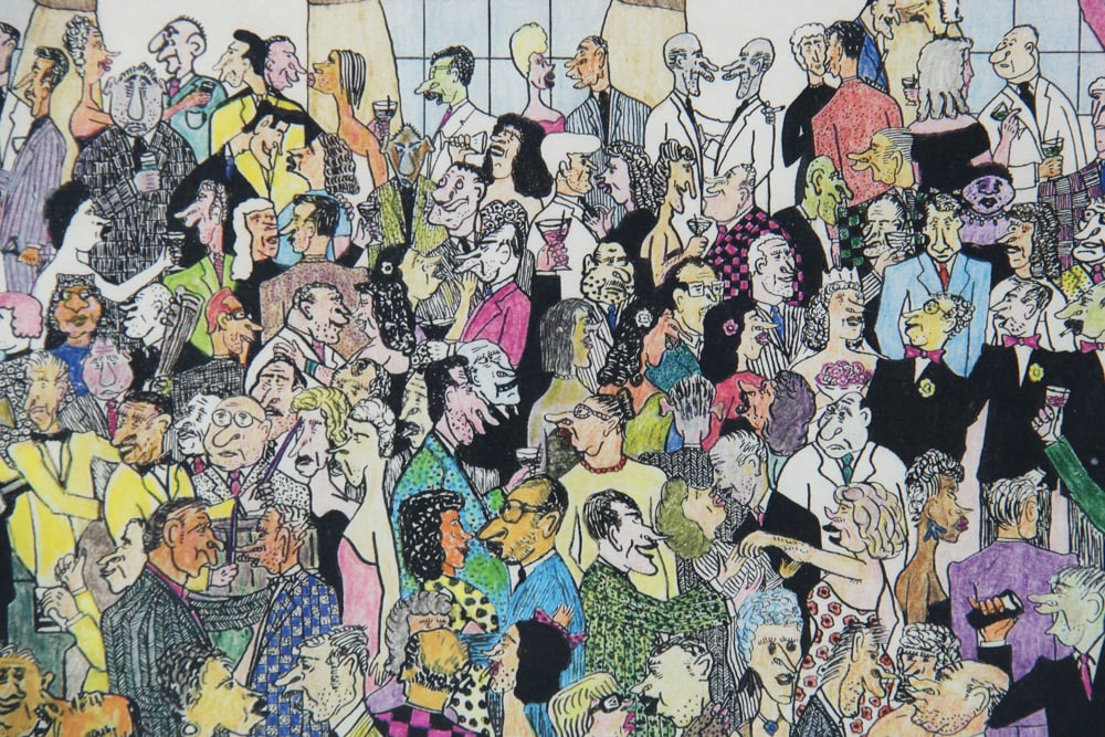 Phil Keusch, Party Crowd, Offset Lithograph - 3