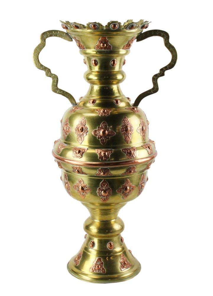 Brass Urn with Copper Medallions from Thailand (1 of 12)