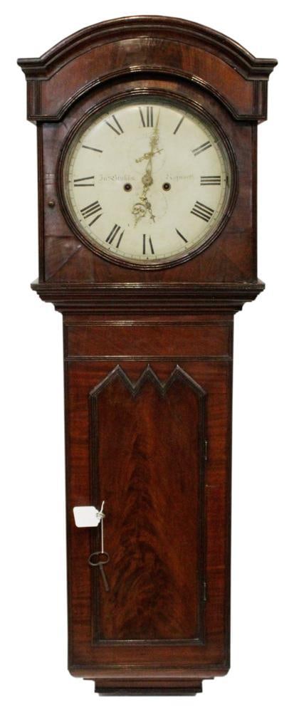 19thC George III Gothic Mahogany Wall Clock, John Stubbs (1 of 10)