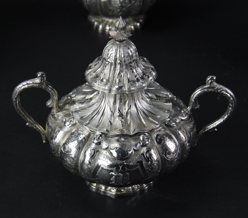 French Repousse Silver Set - 5
