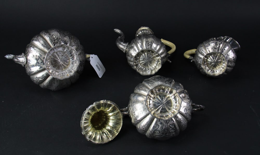 French Repousse Silver Set - 7