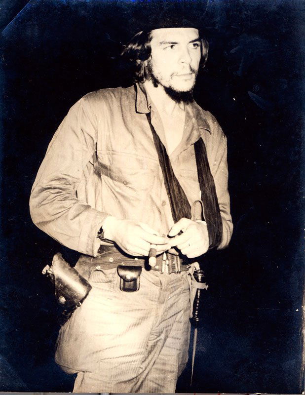 Photograph of Guevara: Photograph of Ernesto "Che" Guevara, stamped verso "Sergio Diaz Prieto", 10"h x 8"w. Originally owned by Argentina Estevez.