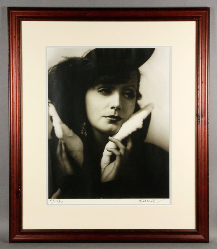 Hurrell, "Greta Garbo", Silver Gelatin Print: George Hurrell, "Greta Garbo", silver gelatin print, hand signed and numbered out of 250, 20"h x 16"w.