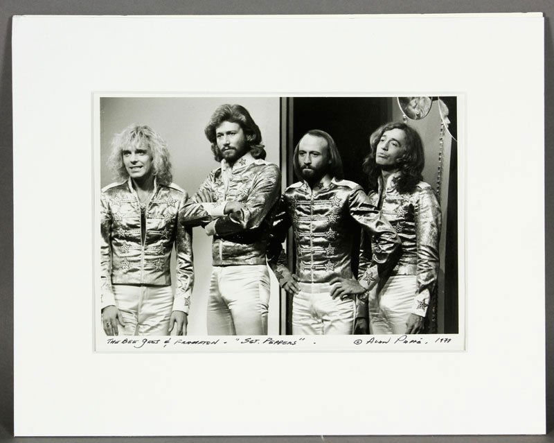 Pappe, The Bee Gees & Frampton, Photograph: Alan Pappe (1934-2008), The Bee Gees & Frampton, "Sgt. Peppers", photograph, 1978, autographed and mounted, 6 3/4"h x 9 3/4"w (image). Provenance: From the Alan Pappe Archives. Born in Los Angeles, Ca