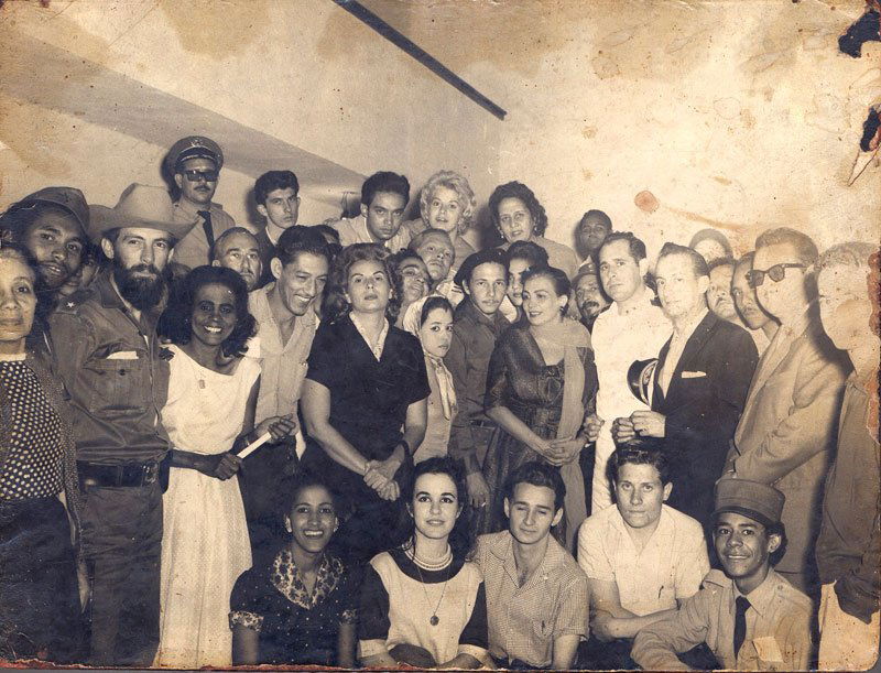 Rare Group Photograph of Early Revolutionaries: Rare group photograph of early revolutionaries, to include: Camilo Cienfuegos, Argentina Estevez, Raul Castro, General Arnaldo Ochoa of the Marina de Guerra, and Dr. Aldo Wash, 1st president of the Su