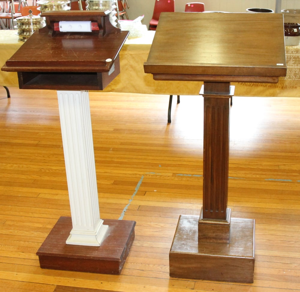 Two Registry Stands with Enameled Wood Column (1 of 7)