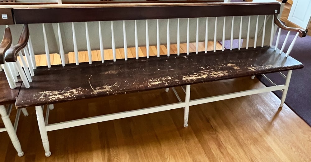Deacon's Bench, Enameled Pine Frame - 2