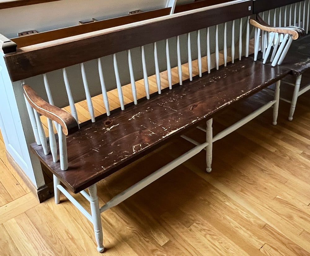 Deacon's Bench, Enameled Pine Frame - 2