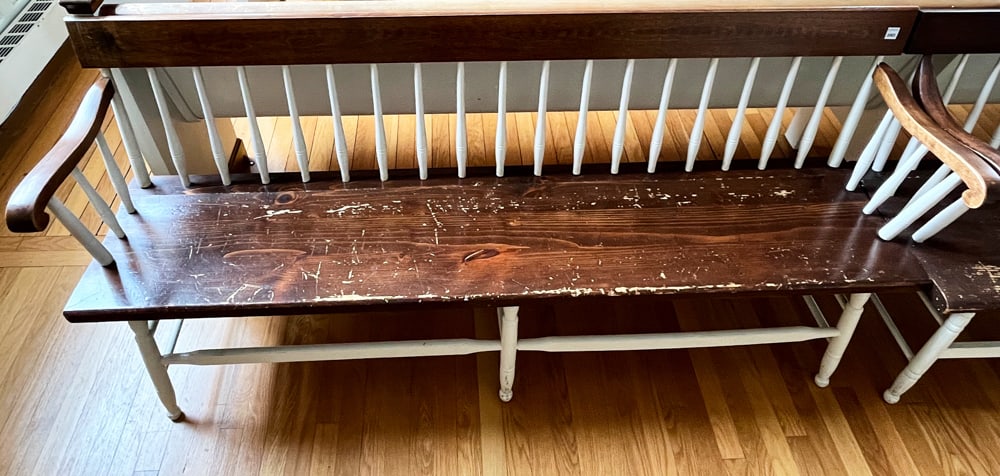 Deacon's Bench, Enameled Pine Frame - 3