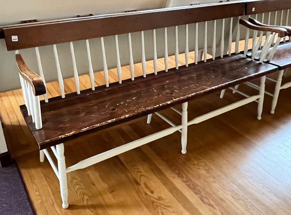 Deacon's Bench, Enameled Pine Frame - 2