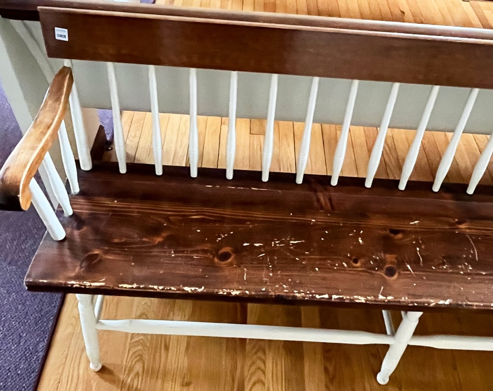 Deacon's Bench, Enameled Pine Frame - 3