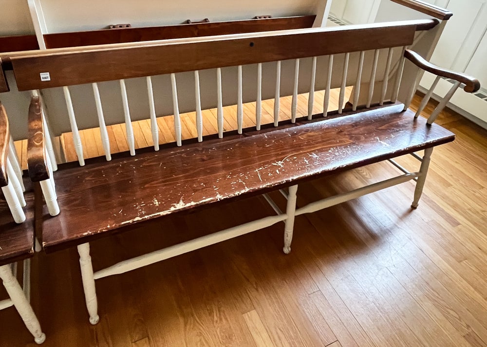 Deacon's Bench, Enameled Pine Frame - 2