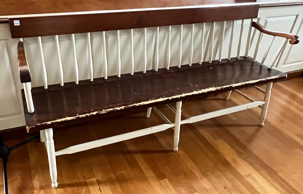 Deacon's Bench, Enameled Pine Frame - 2