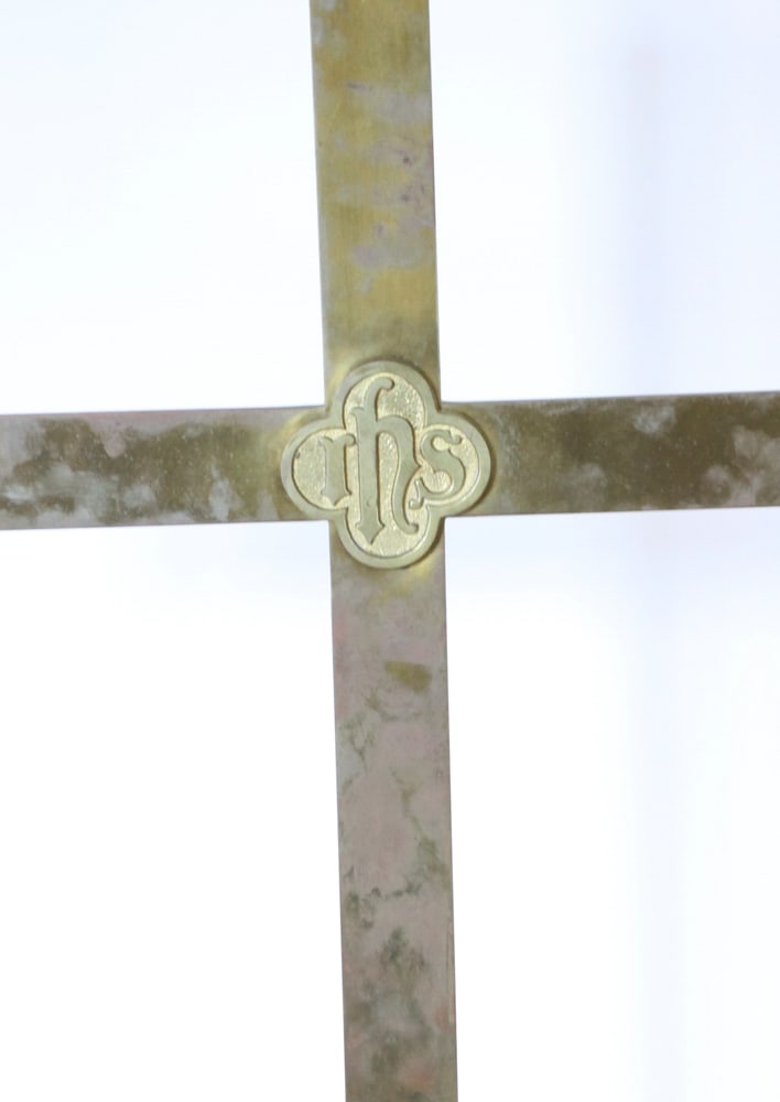 Altar Cross with Hexagonal Brass Base - 3