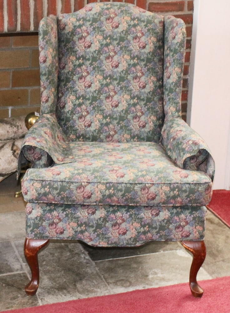 Two Upholstered Wing-back Chairs - 2