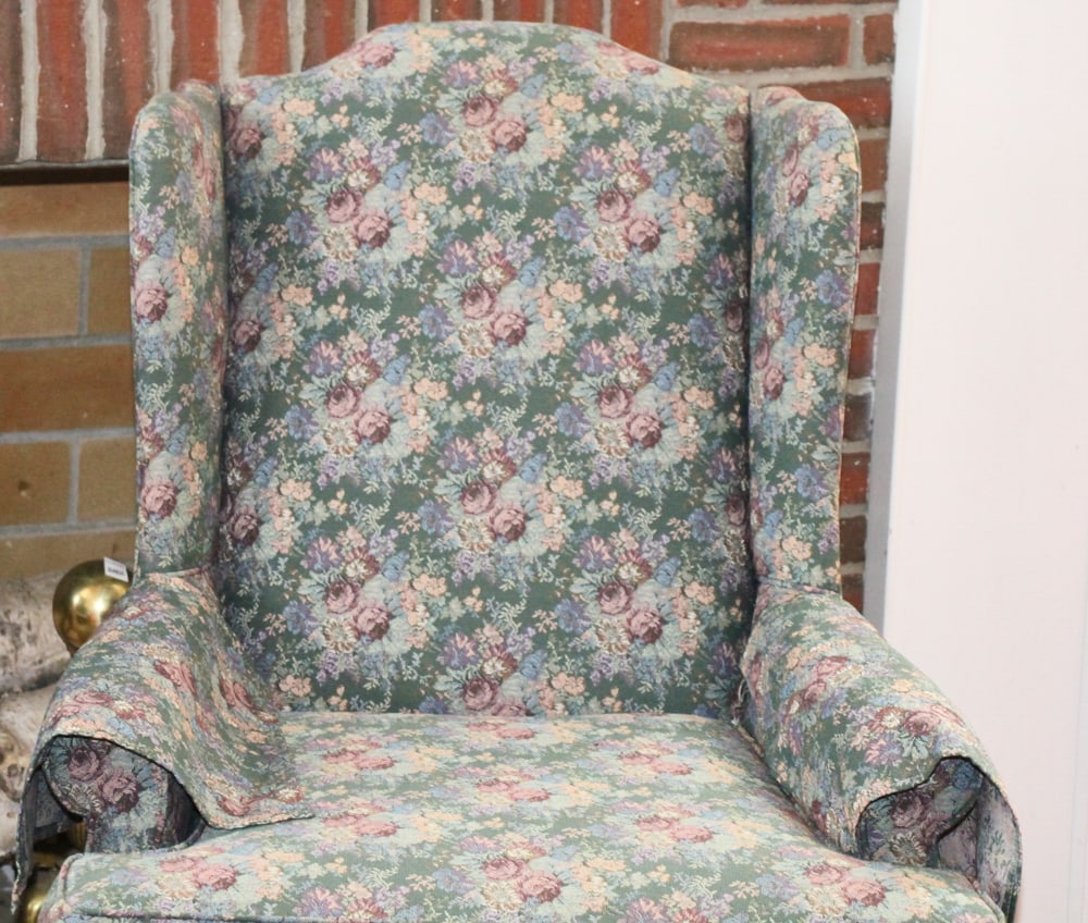 Two Upholstered Wing-back Chairs - 3
